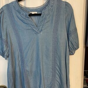 Blu pepper chambray top size small